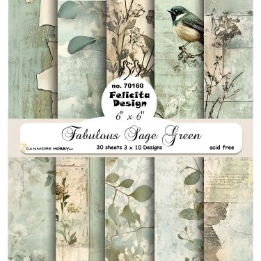 Felicita Design Fabulous sage green 3x10 design 15x15cm 200g